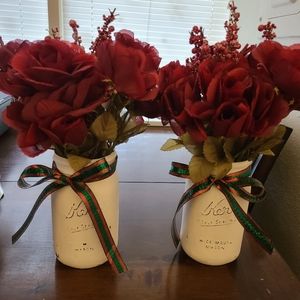 Christmas themed mason jar set